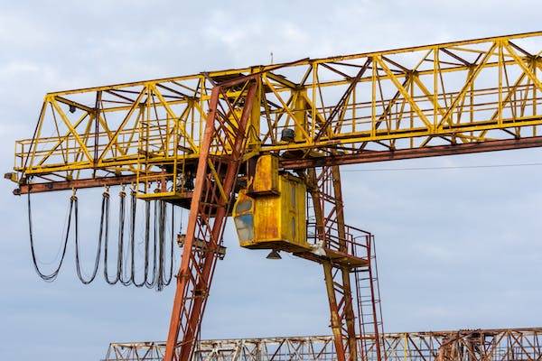 free photo of rusty yellow crane